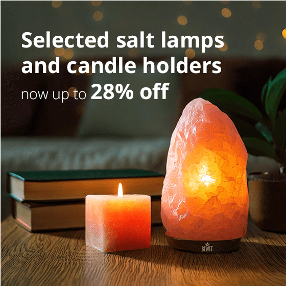 Selected salt lamps and candle holders up to 28% off | BEWIT.love