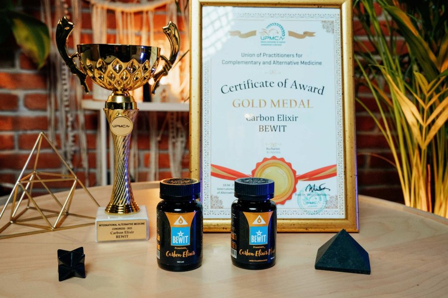 BEWIT a primit medalia de aur pentru suplimentul alimentar PRAWTEIN Carbon Elixir