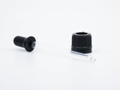 Glasflakon braun glänzend, 100 ml, schwarze Pipette -  - 3
