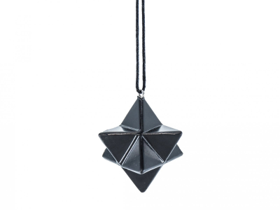 BEWIT Anhänger aus Schungit, Stern MERKABA, 2 cm