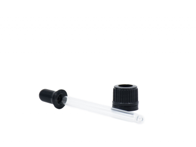Pudel 30 ml – pruun läikiv klaas, must pipett -  - 2