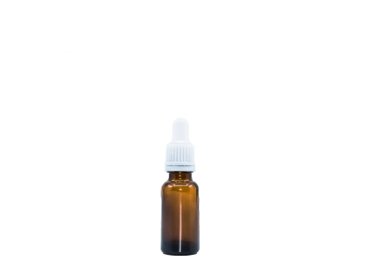 BEWIT Üvegpalack - 20 ml, fényes barna, fehér pipettával