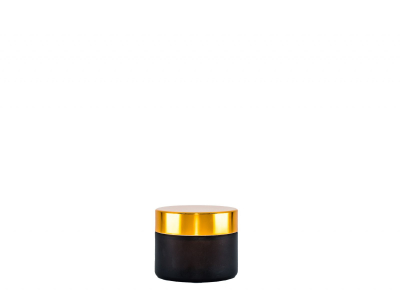 BEWIT Glass jar brown glass, 30 g, gold lid