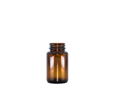BEWIT Sklenená fľaša hnedá lesklá 100 ml, široké hrdlo