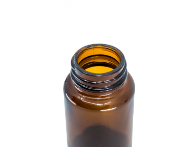 Weithals-Glasflasche braun glänzend 100 ml -  - 2
