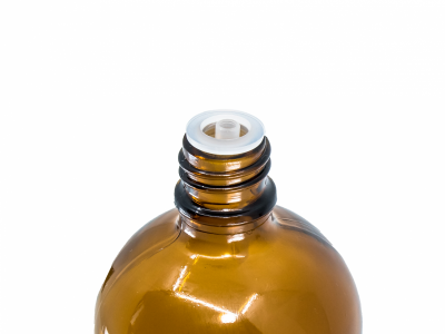 Flacon 20 ml - sticlă maro lucioasă, pipetă, capac negru -  - 2