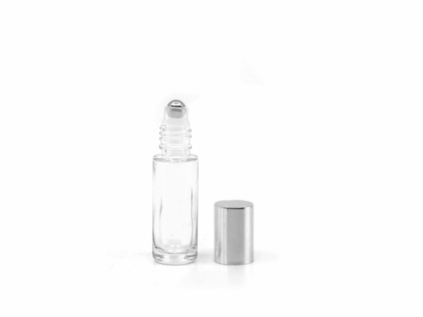 Roll-on bottle clear glass, 5 ml, silver cap -  - 2
