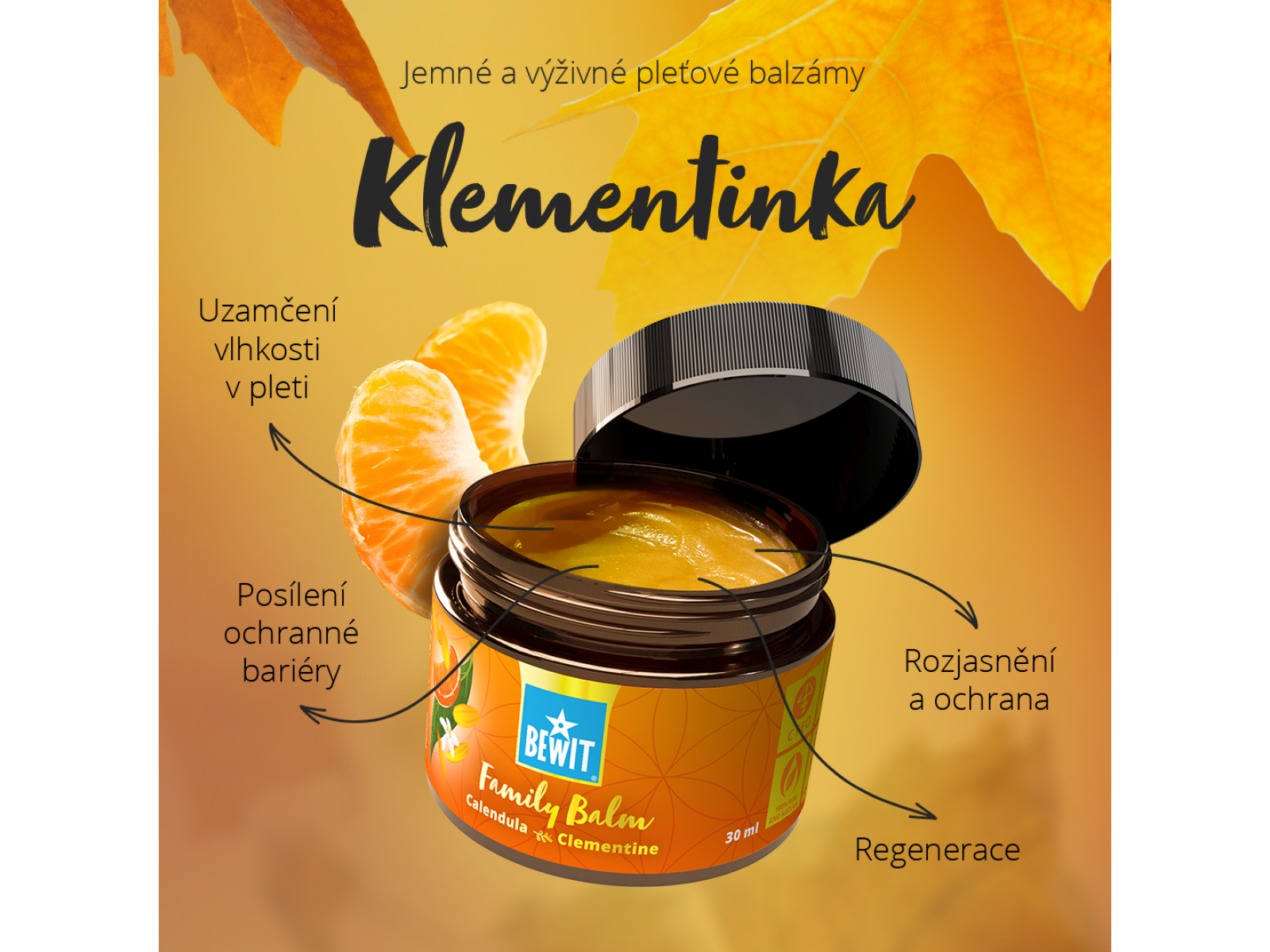 BEWIT FAMILY BALM CALENDULA AND CLEMENTINE - CARING BALM FOR THE WHOLE FAMILY - 7