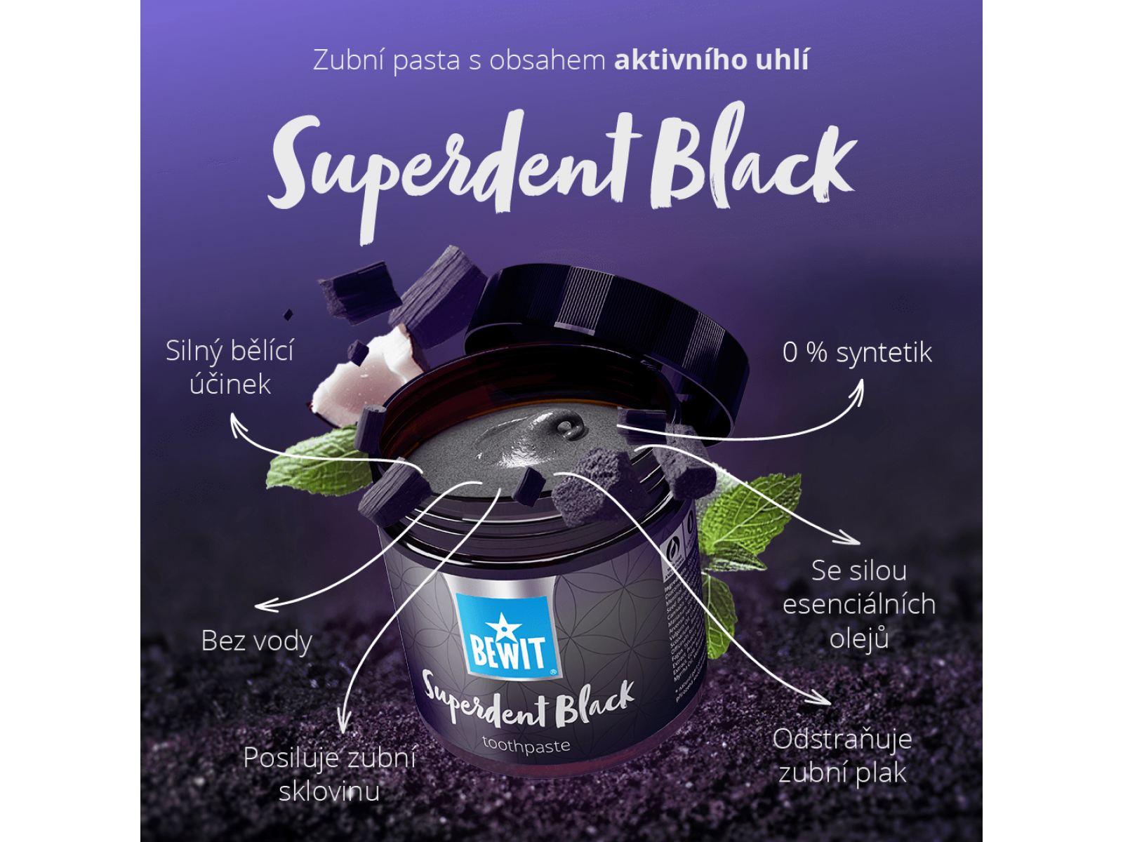 BEWIT Superdent Black - Zubní pasta s obsahem aktivního uhlí - 6