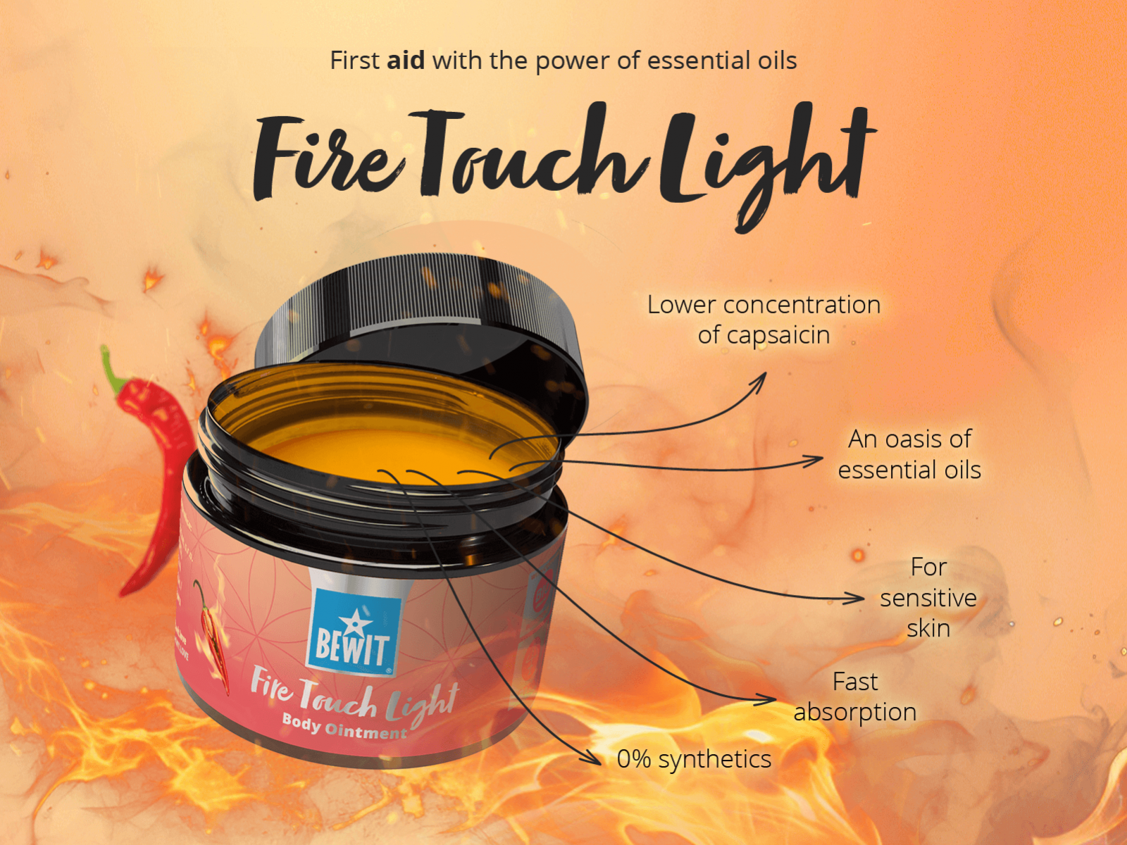 BEWIT Ice And Fire, Light - Discounted package of gentle cooling and gentle energising ointment - 2
