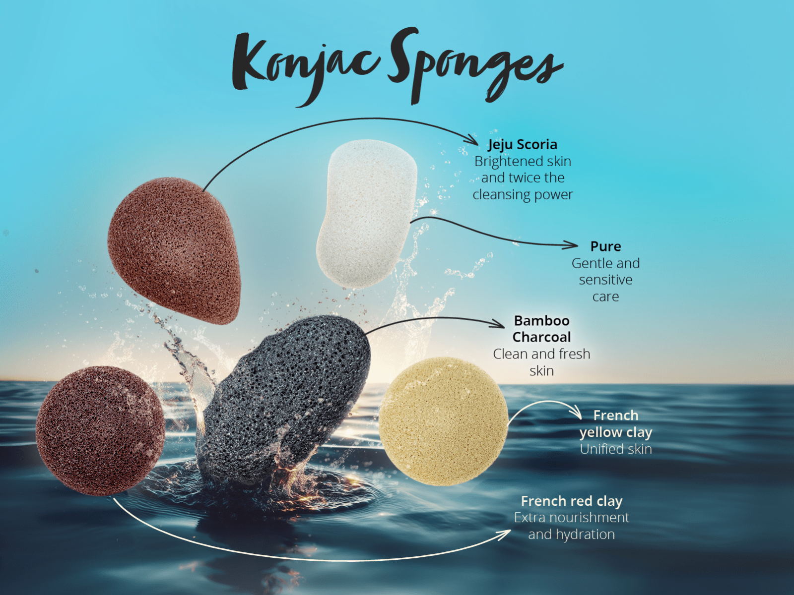 BEWIT Konjac sponge French yellow clay - Cosmetic accessories - 6