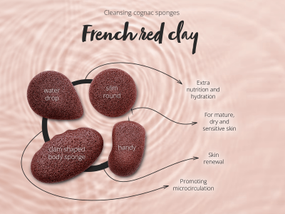 Konjac Sponge French Red Clay - Cosmetic accessories - 5