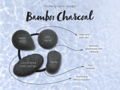 Konjac Sponge Bamboo Charcoal - Cosmetic accessories - 5