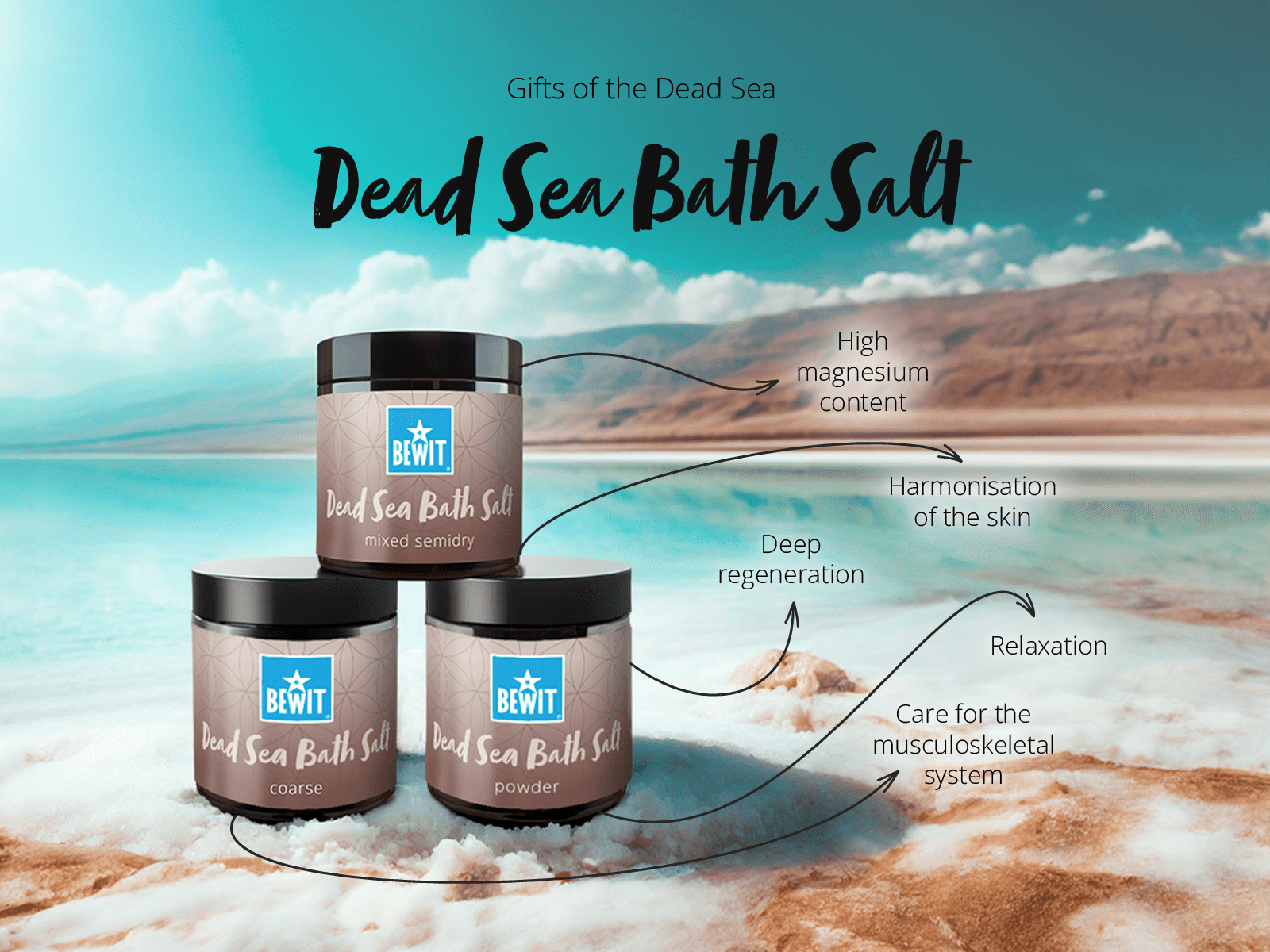 BEWIT Dead Sea salt, powdered - Holistic cosmetics - 5