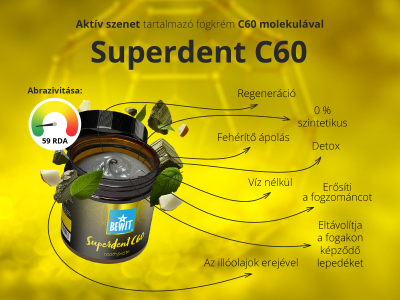 Superdent C60 - Aktívszenes fogkrém C60 molekulával - 6