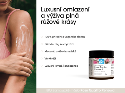 Růžové bambucké tělové máslo Quattro Rose Renewal BIO - Holistická kosmetika - 5