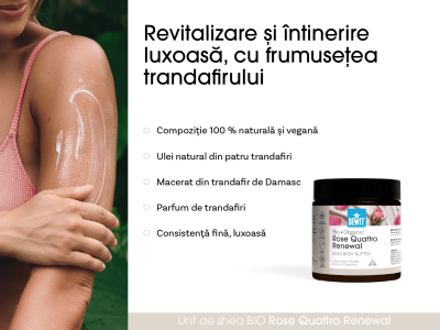Unt de shea cu trandafiri pentru corp Quattro Rose Renewal BIO - Cosmetice holistice - 5