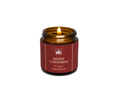 Merry Christmas – Sojawachs-Kerze -  - 3