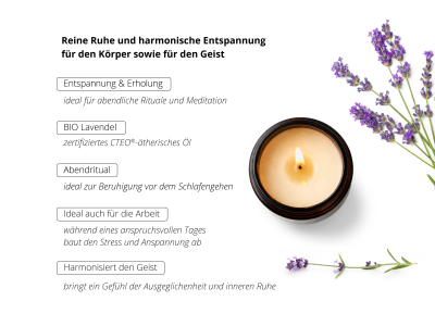 Lavendel – Sojawachs-Kerze -  - 4