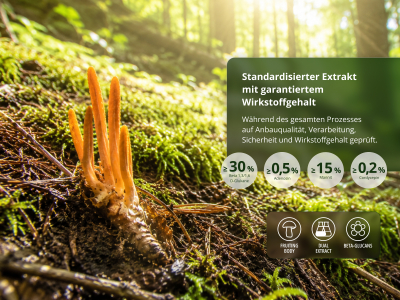 Cordyceps Premium, BIO (≥30% Beta-Glucane) - Nahrungsergänzungsmittel. Dualextrakt aus Cordyceps sinensis Myzel in Bio-Qualität. - 6