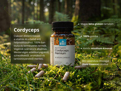 Cordyceps Premium, BIO (≥30% béta-glükán) - Étrend-kiegészítő. Kínai hernyógomba micélium kettős kivonata BIO minőségben. - 5