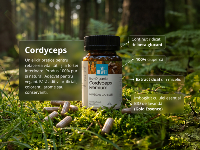 Cordyceps Premium, BIO (≥30% beta-glucani) - Supliment alimentar. Extract dual din miceliul de Cordyceps sinensis de calitate BIO. - 5