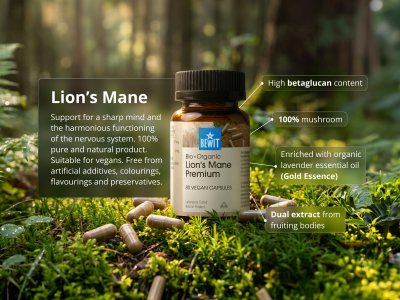 Lion's Mane Premium, BIO (≥30 % betaglucans) - Food supplement. Dual extract of organic Lion's Mane fruiting bodies. - 4