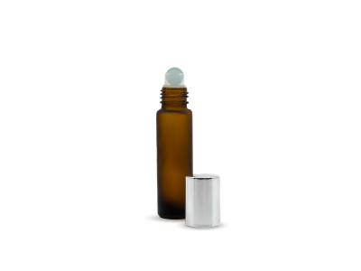 Roll-on flakon 5 ml – matt barna, ezüst kupak -  - 3