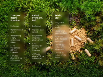 Reishi Premium, Organic (≥ 30% Beta-Glucans) - Food supplement. Dual extract of organic reishi fruiting bodies. - 6