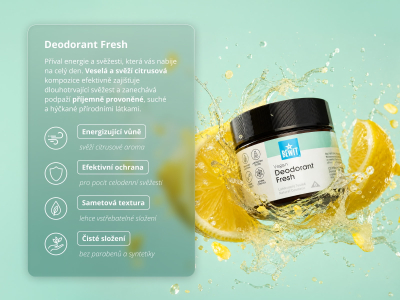 Přírodní deodorant Fresh - Tuhý krémový deodorant s CTEO® esenciálními oleji - 2