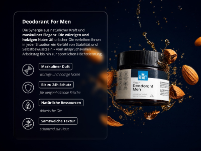 Natürliches Deodorant For Men - Festes Deocreme mit CTEO® ätherischen Ölen - 2