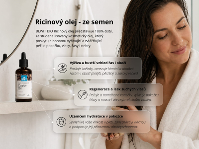 Ricinový olej - ze semen BIO - 100% přírodní kosmetický olej - 5