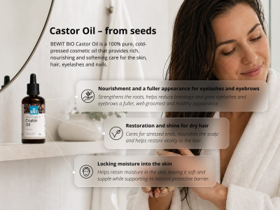 Castor Oil - from Seeds, Organic - 100% natural cosmetic oil - 5