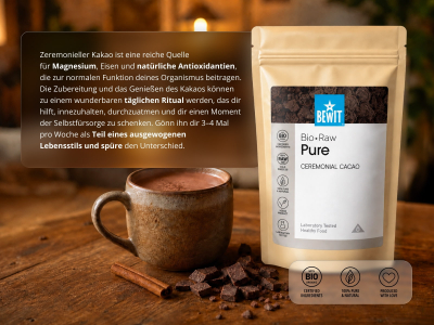 Zeremonielle Kakao Pure RAW, BIO - Superfood - 5