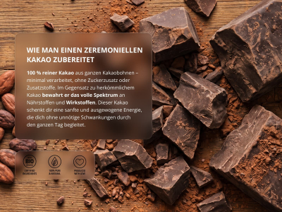 Zeremonieller Kakao Premium, BIO RAW - Supernahrungsmittel - 4