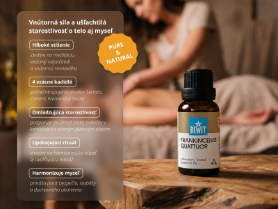 Frankincense Quattuor esenciálny olej - 100% čistá a prírodná zmes CTEO® esenciálnych olejov - 6