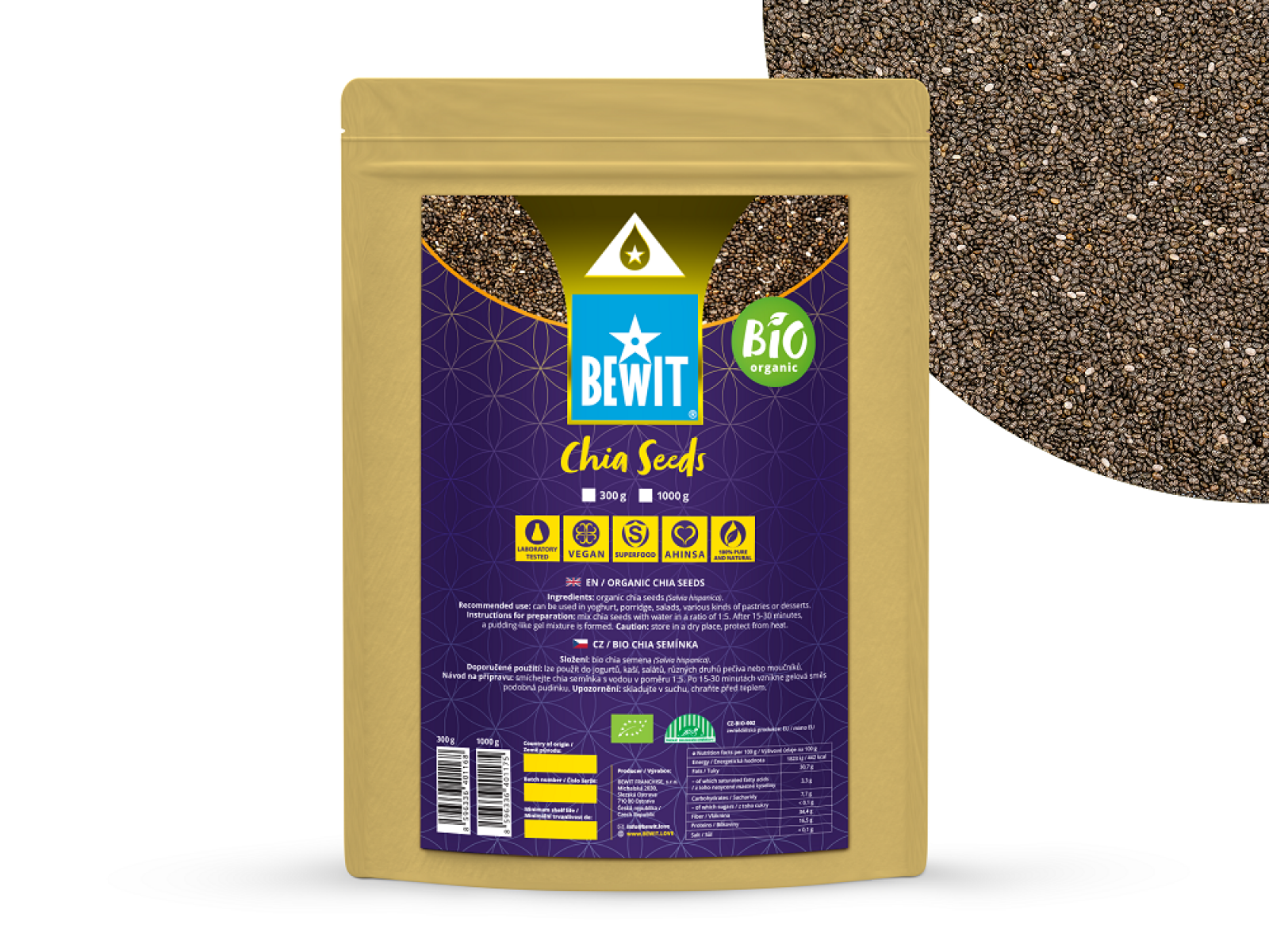 BEWIT Organic Chia Seeds - Superfood - 1