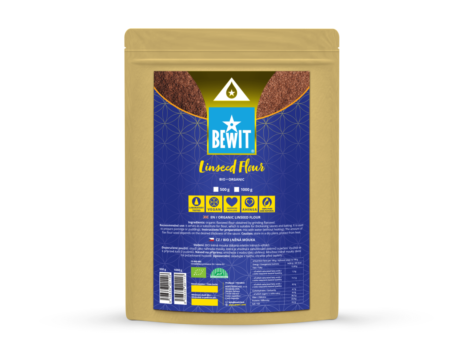 BEWIT ORGANIC LINSEED FLOUR - Organic linseed flour obtained by grinding linseed. - 2