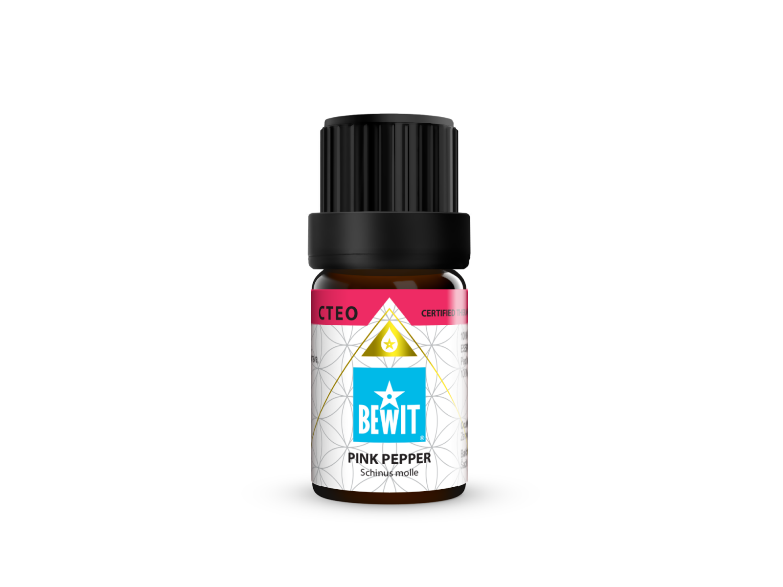 Pink Pepper Essential Oil, (Schinus molle). 100% Pure and natural.