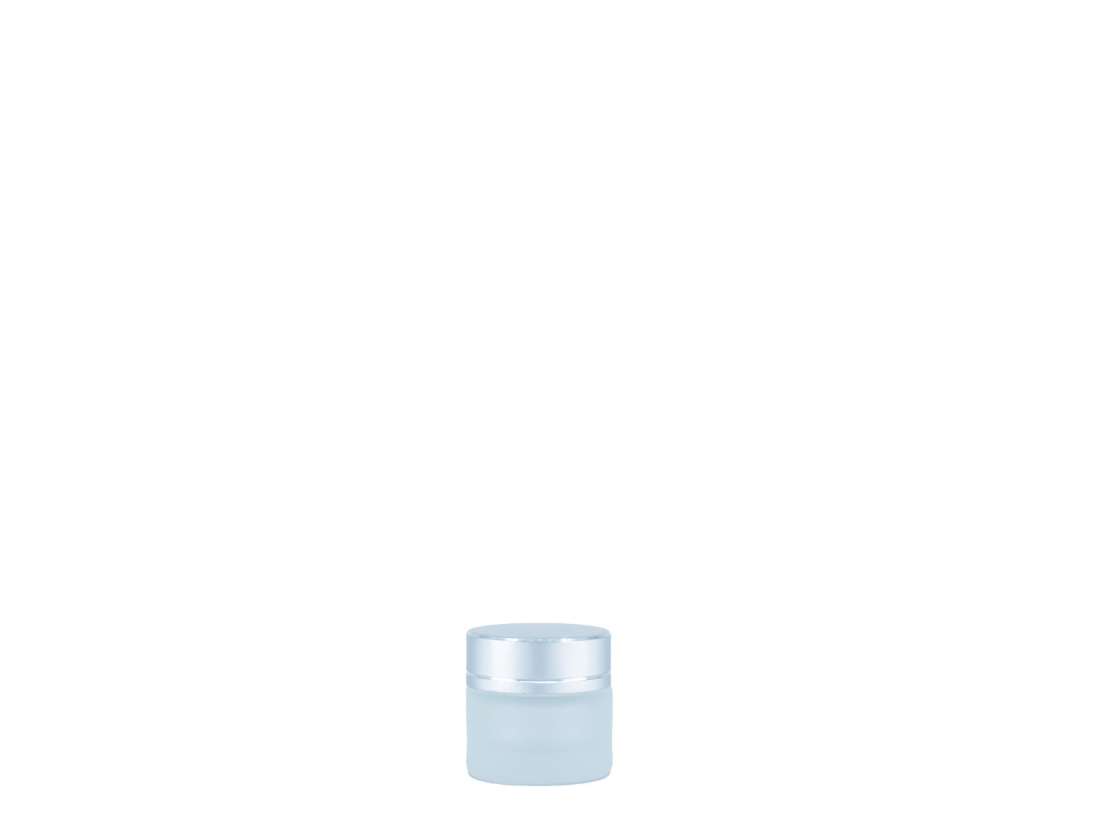 Dóza skleněná mléčné sklo, 10 g, stříbrné víčko