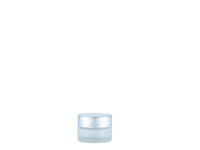 Dóza sklenená - mliečne sklo, 20 g, strieborný uzáver