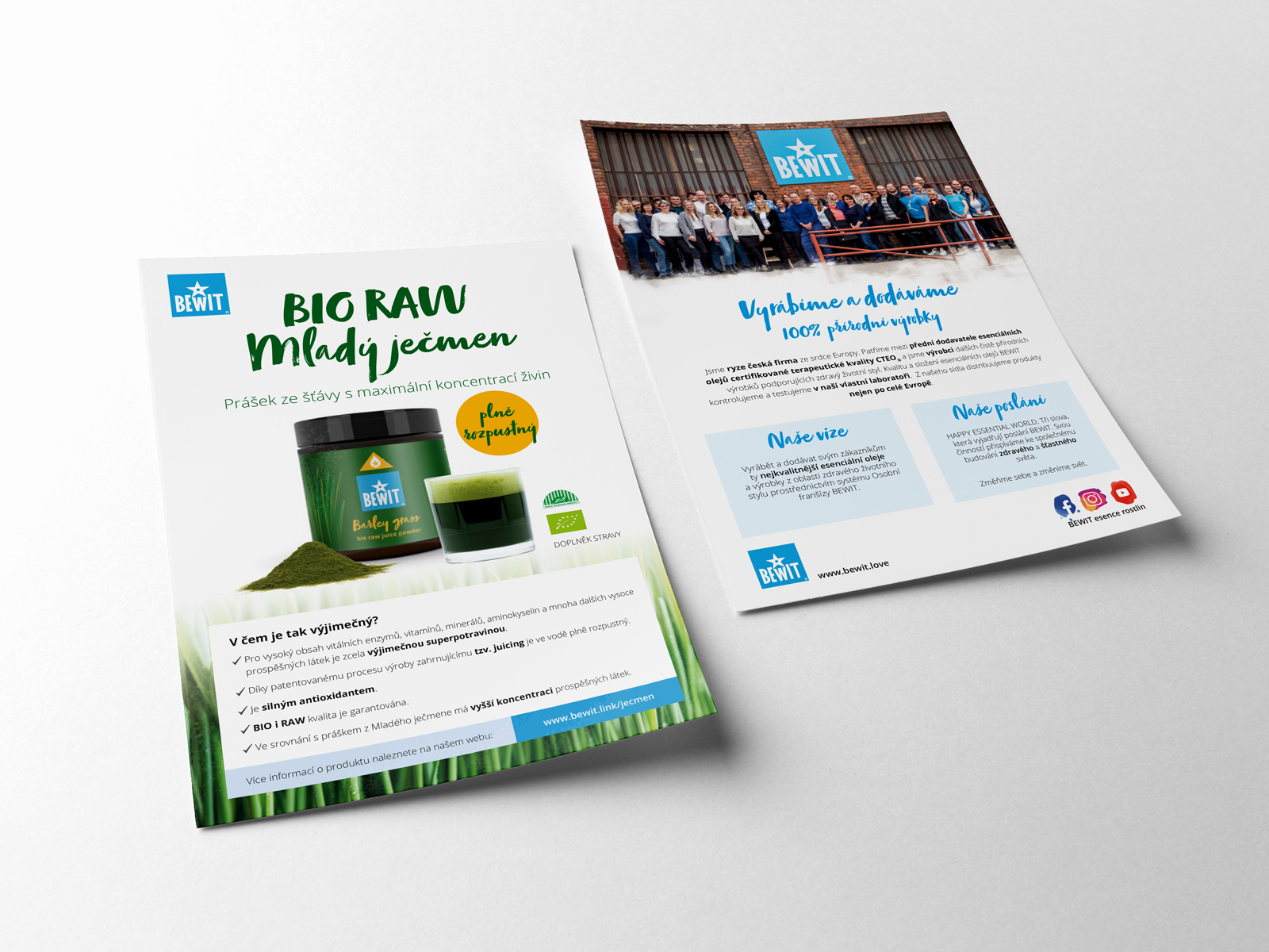 Leaflet A5 BIO RAW Young barley CZ - advertising leaflet